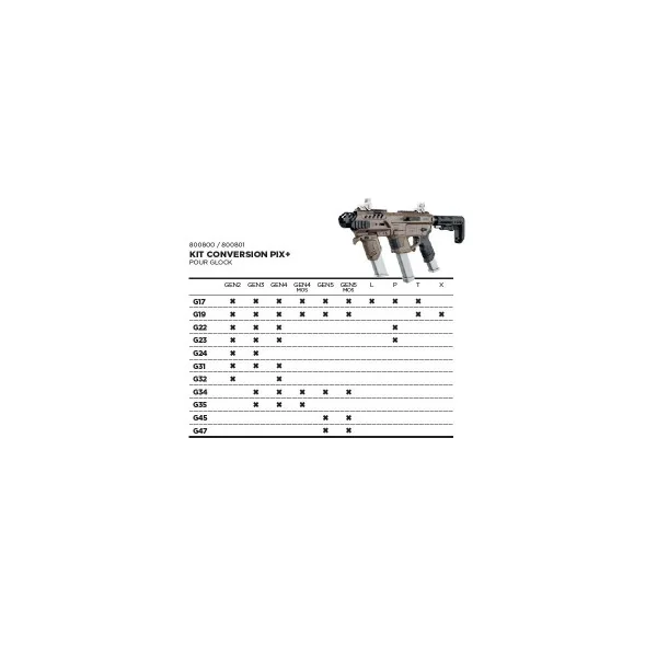 KIT CONVERSION RECOVER PIX+ POUR GLOCK - TAN