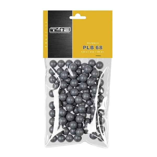 T4E Billes de Défense polyéthylène Cal. 68 - 100 billes