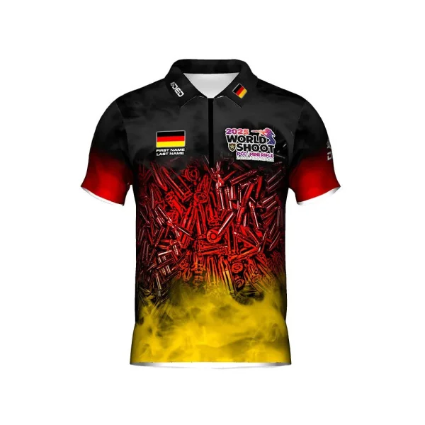 T-shirt officiel DED Allemagne PCCMR Worldshoot 2025, taille : XS, nom personnalisé : sans nom, type de vêtements : femme Chez 