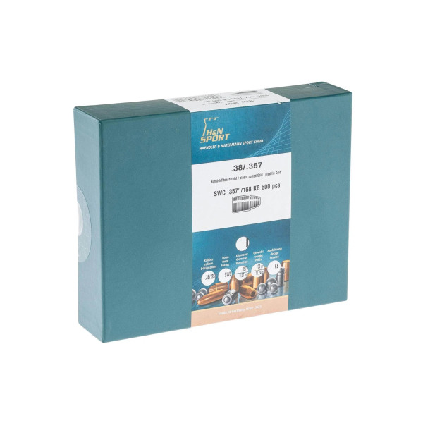 Ogives H&N - high speed - semi wad cutter .357 Mag 158Gr  Chez DEVILLE ARMORY. Votre armurerie en ligne.