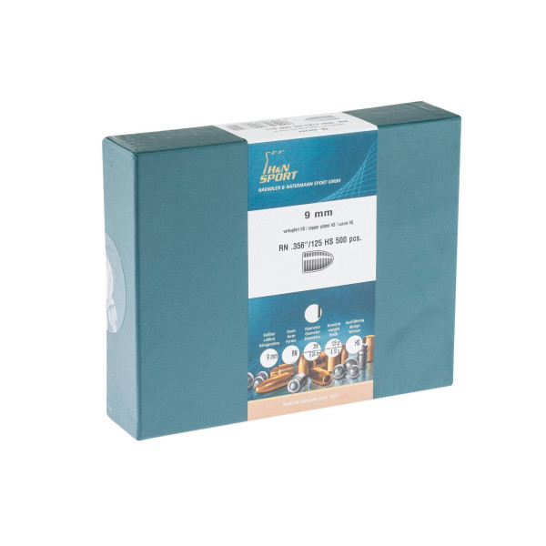 Ogives H&N - high speed - round nose 9 mm Mak 125Gr  Chez DEVILLE ARMORY. Votre armurerie en ligne.