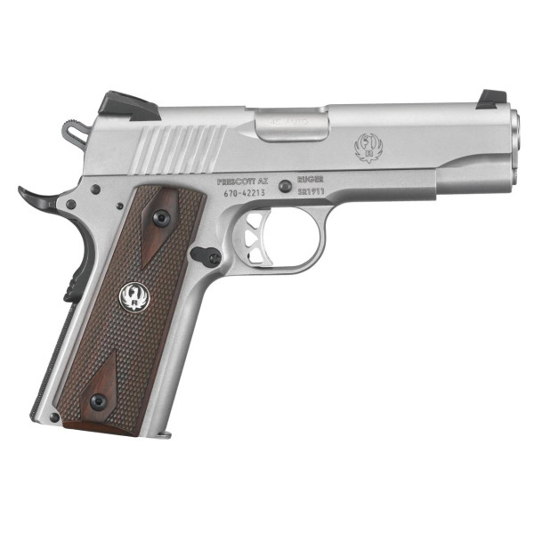 Pistolet RUGER SR1911 .45AUTO Commander 4.25" Noir  Chez DEVILLE ARMORY. Votre armurerie en ligne.