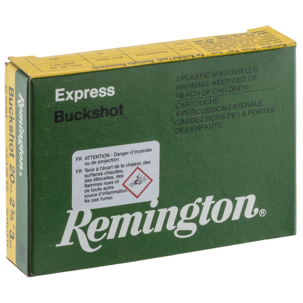 Cartouches Remington chevrotines - Cal. 20/70  Chez DEVILLE ARMORY. Votre armurerie en ligne.