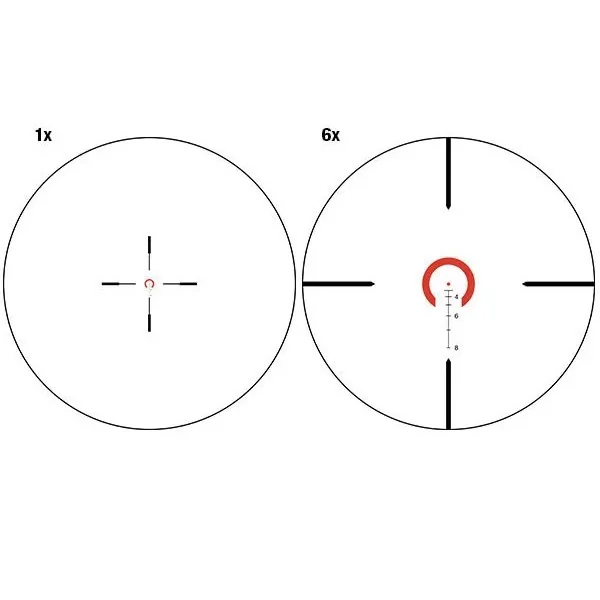 Trijicon VISEUR VCOG 1-6X24 RED HORSESHOE DOT/CROSSHAIR .223 / 77GR TA51