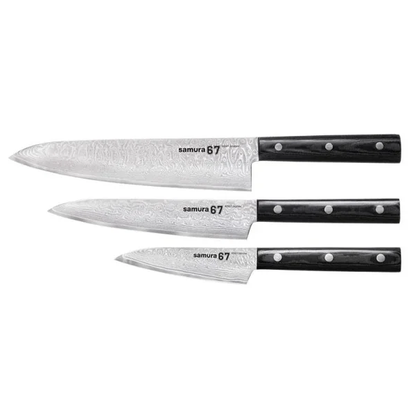DAMASCUS 67 Coffret 3 couteaux