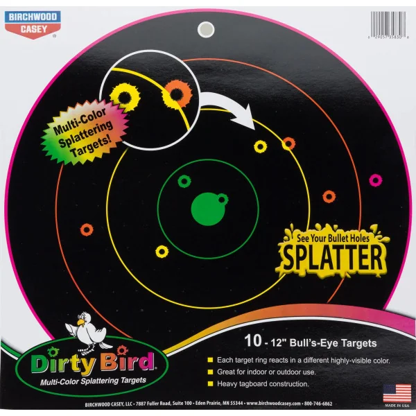 Cible Dirty Birds multicolores - Birchwood Casey 30cm