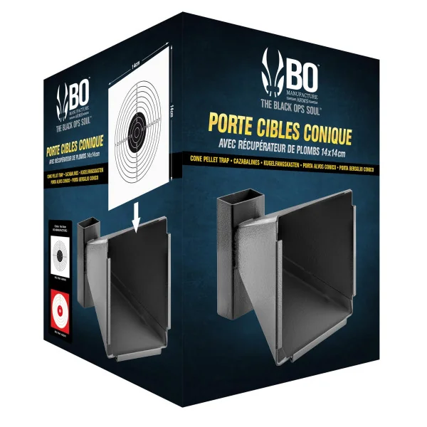 BO Manufacture Arms Porte cible conique 14 x 14 cm en acier