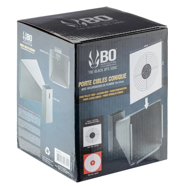 BO Manufacture Arms Porte cible conique 14 x 14 cm en acier