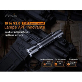 Lampe tactique APF TK16 V2.0 - 3100 LUMENS  Chez DEVILLE ARMORY. Votre armurerie en ligne.