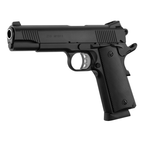 Pistolet TISAS ZIG M 1911 Noir CAL 9X19 mm  Chez DEVILLE ARMORY. Votre armurerie en ligne.