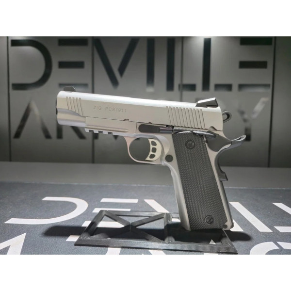 Pistolet TISAS ZIG PCS 1911 Inox CAL 45 ACP  Chez DEVILLE ARMORY. Votre armurerie en ligne.