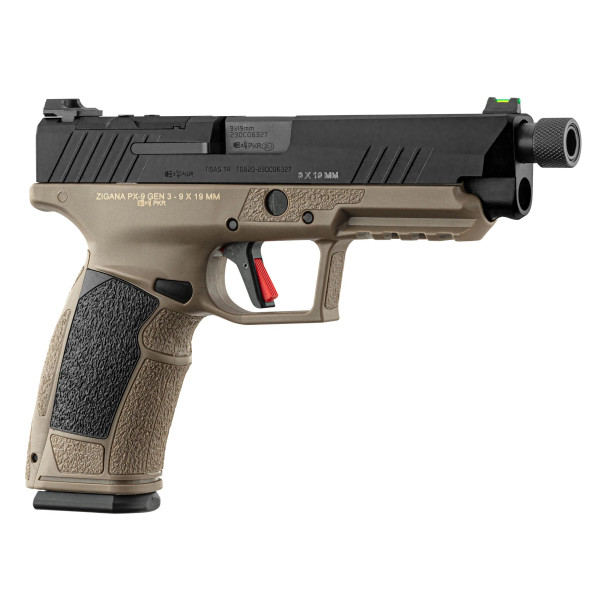 Pistolet TISAS PX-9 TACTICAL calibre 9x19 mm bicolore Fileté  Chez DEVILLE ARMORY. Votre armurerie en ligne.