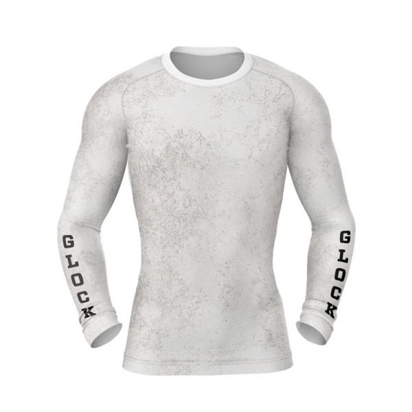 DED GLOCK Competition T-shirt de compression à manches longues Blanc, taille : XXL, Type de vêtements : Regular (Homme)  Chez DE