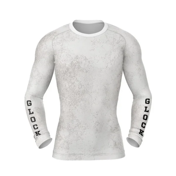 DED GLOCK T-shirt de compression à manches longues de compétition Blanc, taille : M, Type de vêtements : Enfants