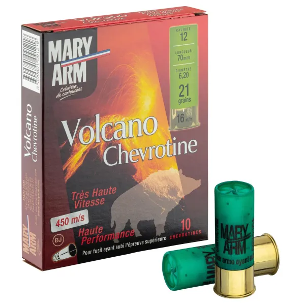 Cartouches Mary Arm chevrotine Volcano Haute vitesse - Cal. 12/70