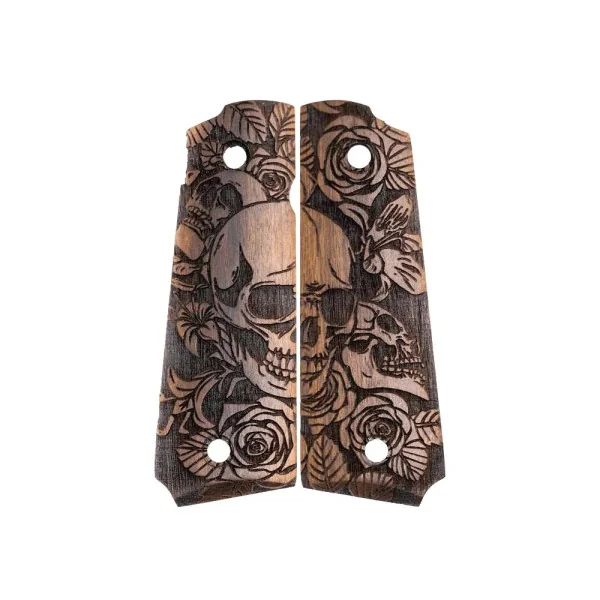 Mbt Grips PLAQUETTES BOIS PT1911 SKULL