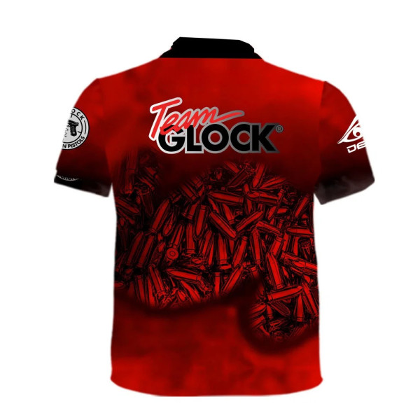 T-shirt DED Team Glock Rouge, taille : L, Nom personnalisé : Sans nom, Type de vêtements : Femme  Chez DEVILLE ARMORY. Votre arm