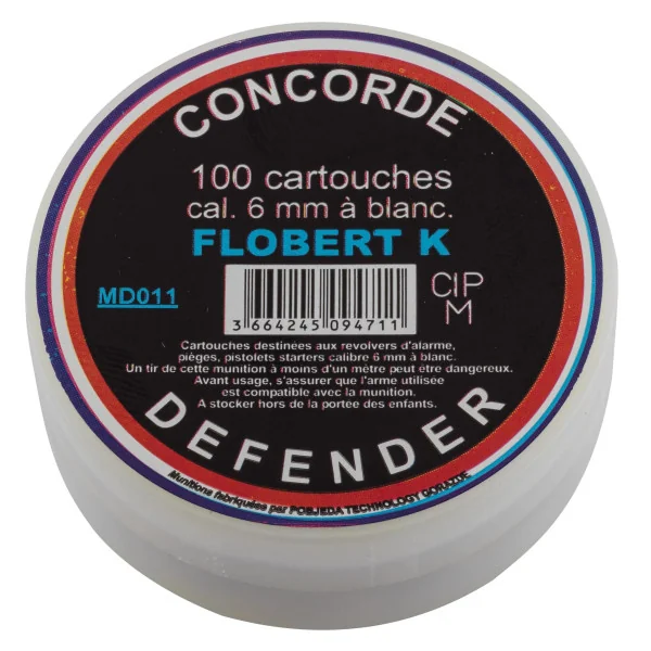Cartouches Concorde Defender 6 mm Flobert à blanc