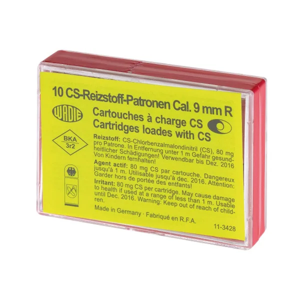 Wadie Boîte de 10 cartouches 9 mm RK à gaz CS