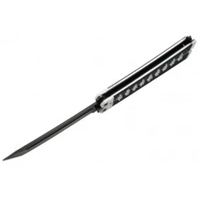Couteau papillon lame acier 3CR13 manche aluminium blanc et noir