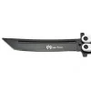 Couteau papillon lame acier 3CR13 manche aluminium blanc et noir