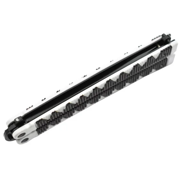 Couteau papillon lame acier 3CR13 manche aluminium blanc et noir