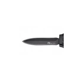 Couteau automatique aluminium anodisé noir lame double tranchant