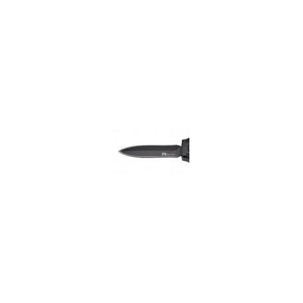 Couteau automatique aluminium anodisé noir lame double tranchant