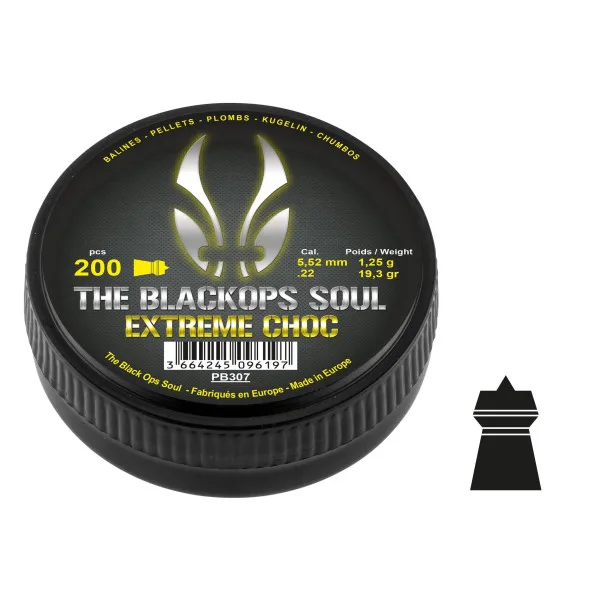 BO Manufacture Arms Plombs The Noir Ops Soul EXTREM CHOC Cal. 5,5 mm