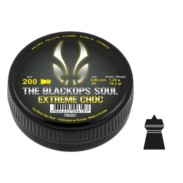 BO Manufacture Arms Plombs The Noir Ops Soul EXTREM CHOC Cal. 5,5 mm