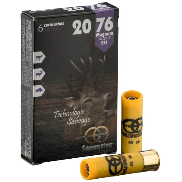 Cartouches Sauvestre grand gibier Magnum - Cal. 20-76
