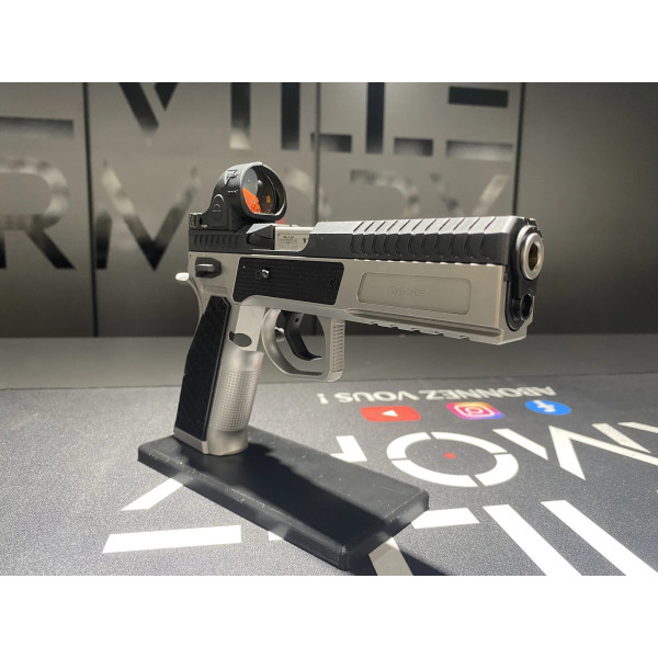 Pistolet PHOENIX Drake Production Optic Bi-Ton + Trijicon SRO  Chez DEVILLE ARMORY. Votre armurerie en ligne.