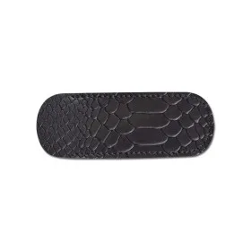 Etui fleur de Cuir serpent noir