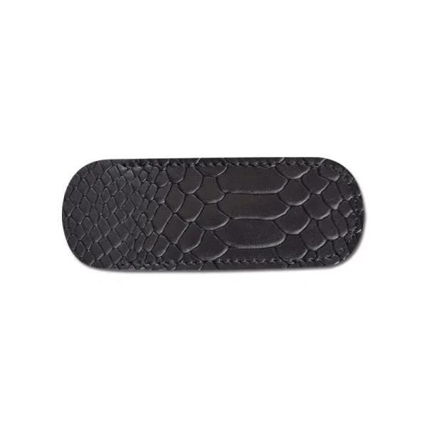 Etui fleur de Cuir serpent noir