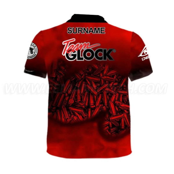 DED Sportswear Set Team Glock Red Theme, taille : 6XL, nom personnalisé : sans nom  Chez DEVILLE ARMORY. Votre armurerie en lign