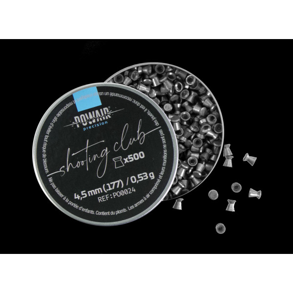 PLOMBS PLATS SHOOTING CLUB C4.5 X 500  Chez DEVILLE ARMORY. Votre armurerie en ligne.
