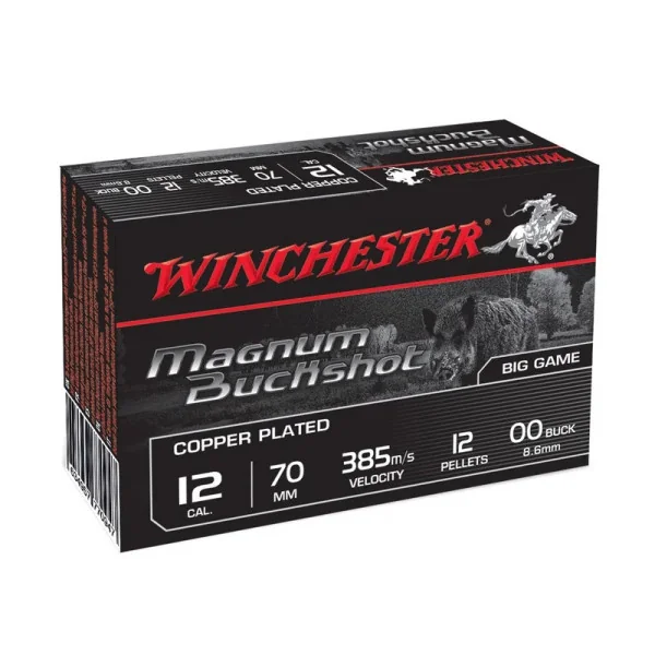 Cartouches Winchester chevrotines cuivrées Haute vitesse - Cal. 12/70