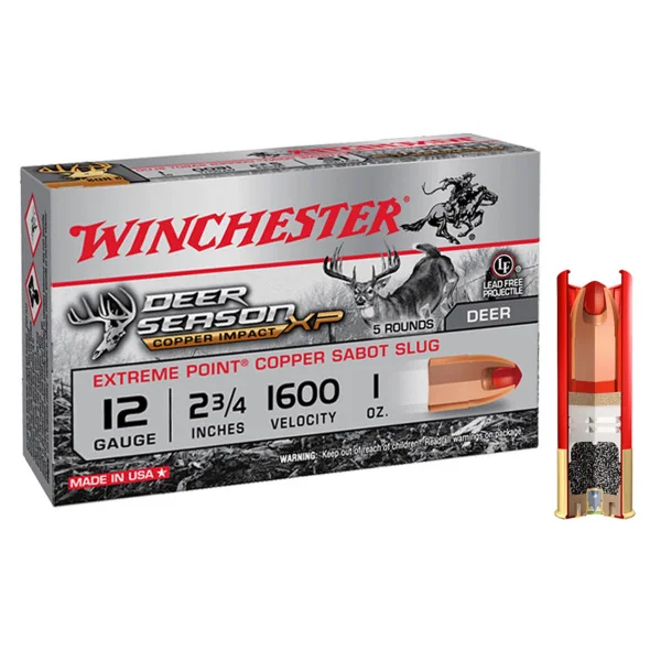 Cartouche Winchester DEER SEASON sans plomb - Cal 12/70
