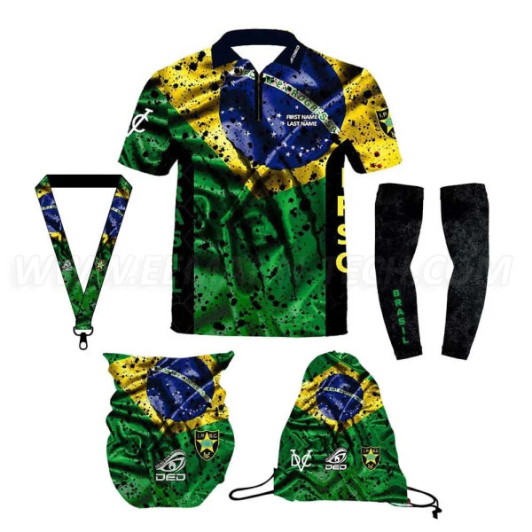 Ensemble de vêtements de sport DED Thème IPSC Brasil, taille : 6XL, nom personnalisé : sans nom  Chez DEVILLE ARMORY. Votre armu