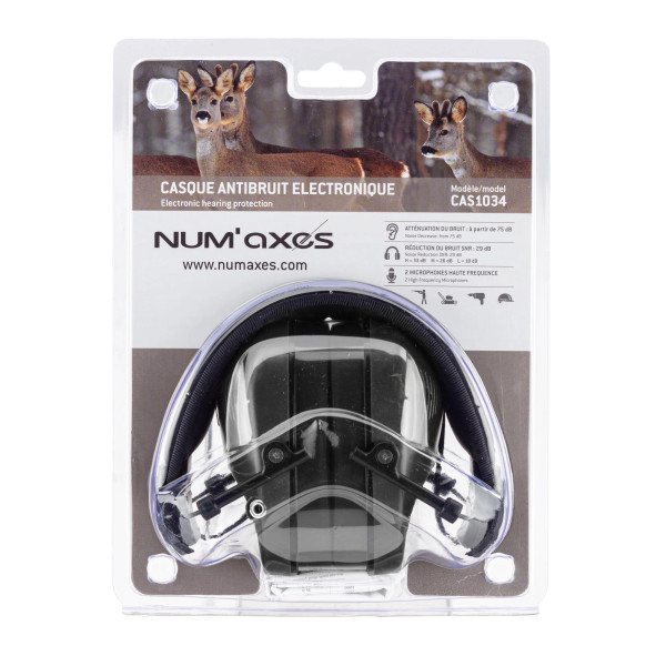 Casque antibruit électronique NUM'AXES CAS1034 Noir  Chez DEVILLE ARMORY. Votre armurerie en ligne.