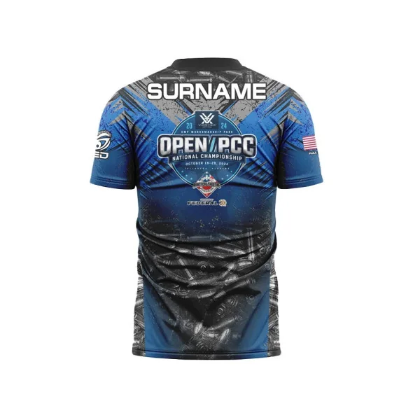 T-shirt DED USPSA OPEN/PCC National Championship 2024, taille : L, nom personnalisé : sans nom, type de vêtements : régulier (ho