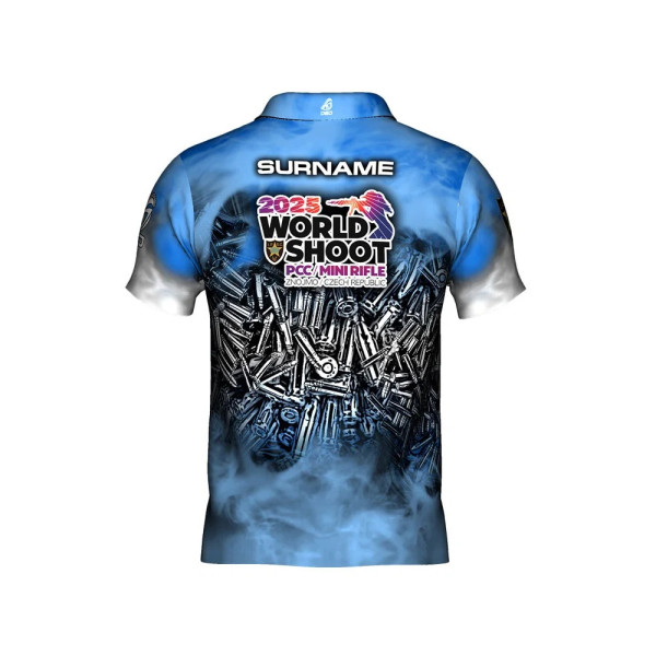 T-shirt officiel DED Argentine PCCMR Worldshoot 2025, taille: M, nom personnalisé: avec nom personnalisé, type de vêtements: fem