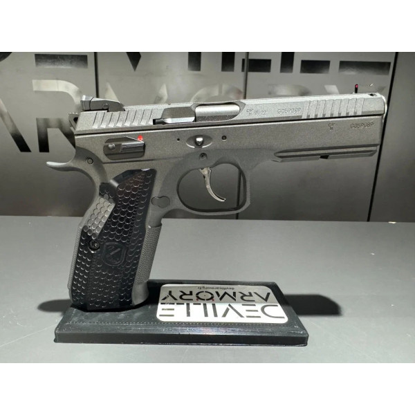 Pistolet CZ SHADOW 2 CUSTOM Cobalt 9X19  Chez DEVILLE ARMORY. Votre armurerie en ligne.