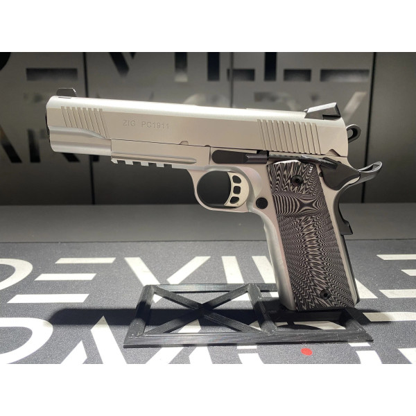 Pistolet TISAS ZIG PC 1911 Inox CAL 45 ACP  Chez DEVILLE ARMORY. Votre armurerie en ligne.