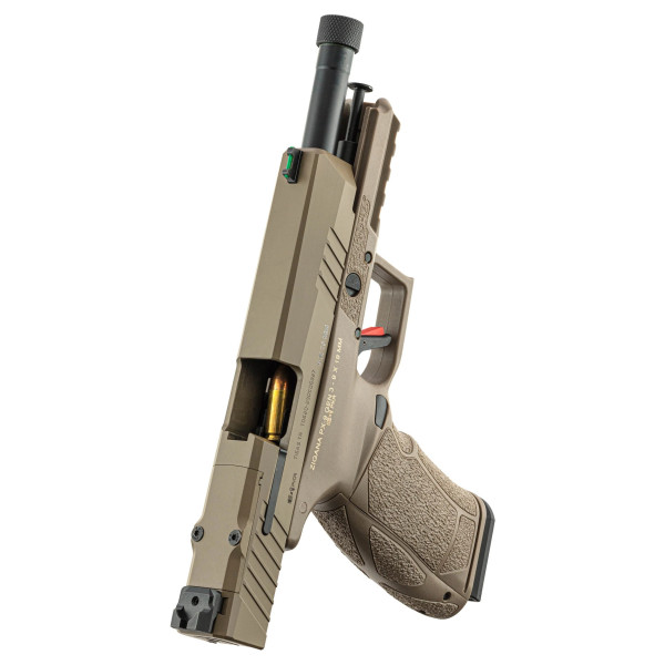 Pistolet TISAS PX-9 TACTICAL calibre 9x19 mm FDE Fileté  Chez DEVILLE ARMORY. Votre armurerie en ligne.