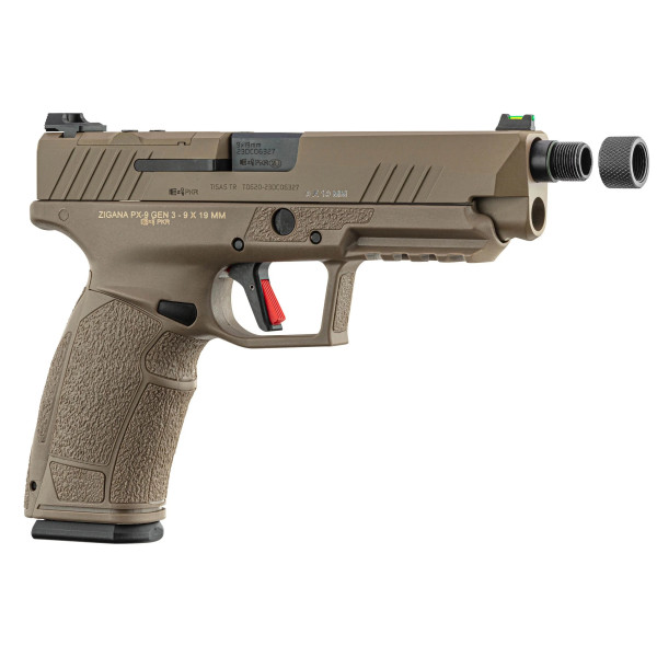 Pistolet TISAS PX-9 TACTICAL calibre 9x19 mm FDE Fileté  Chez DEVILLE ARMORY. Votre armurerie en ligne.