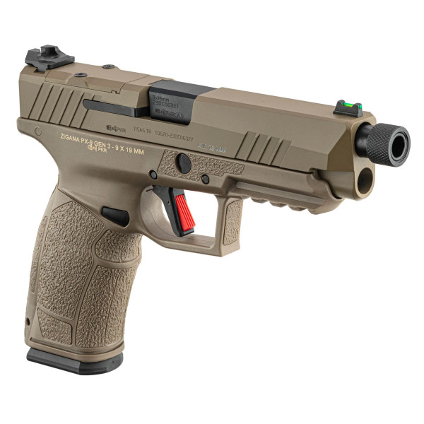 Pistolet TISAS PX-9 TACTICAL calibre 9x19 mm FDE Fileté  Chez DEVILLE ARMORY. Votre armurerie en ligne.
