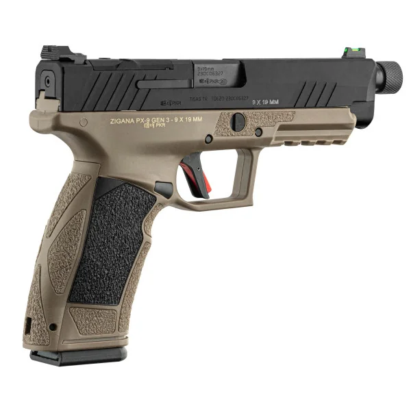 Pistolet TISAS PX-9 TACTICAL calibre 9x19 mm bicolore Fileté