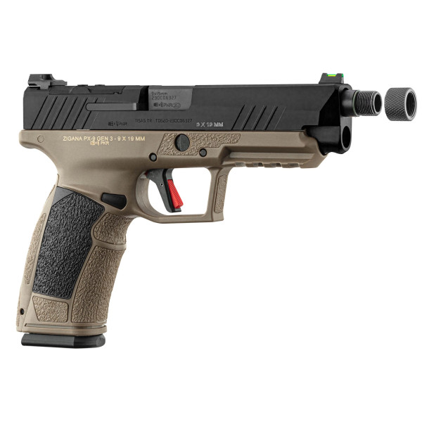 Pistolet TISAS PX-9 TACTICAL calibre 9x19 mm bicolore Fileté  Chez DEVILLE ARMORY. Votre armurerie en ligne.