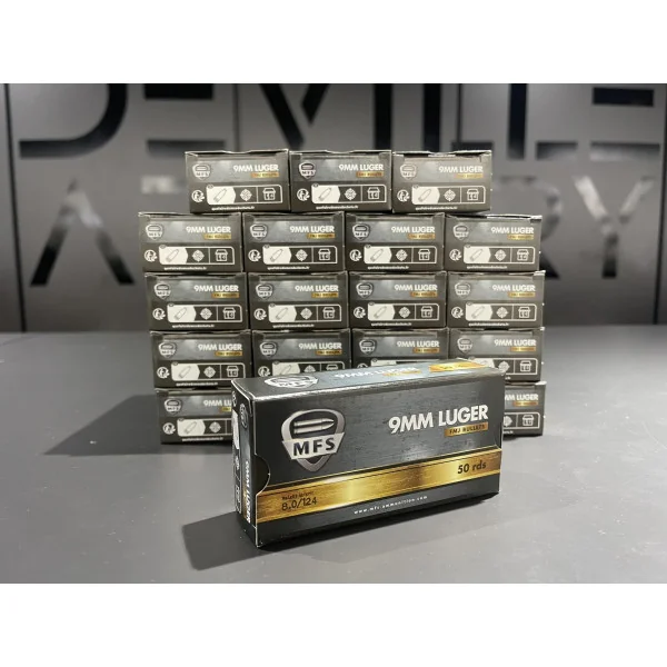 1000 Cartouches MFS 9x19 FMJ 124gr